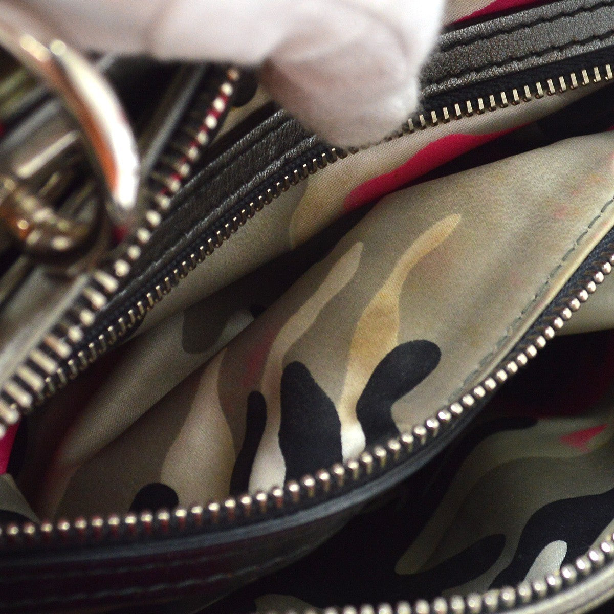 Christian Dior Lady Dior Anselm Reyle Cannage Quilt Leather Gray Leather Handbag (Pre-Owned)