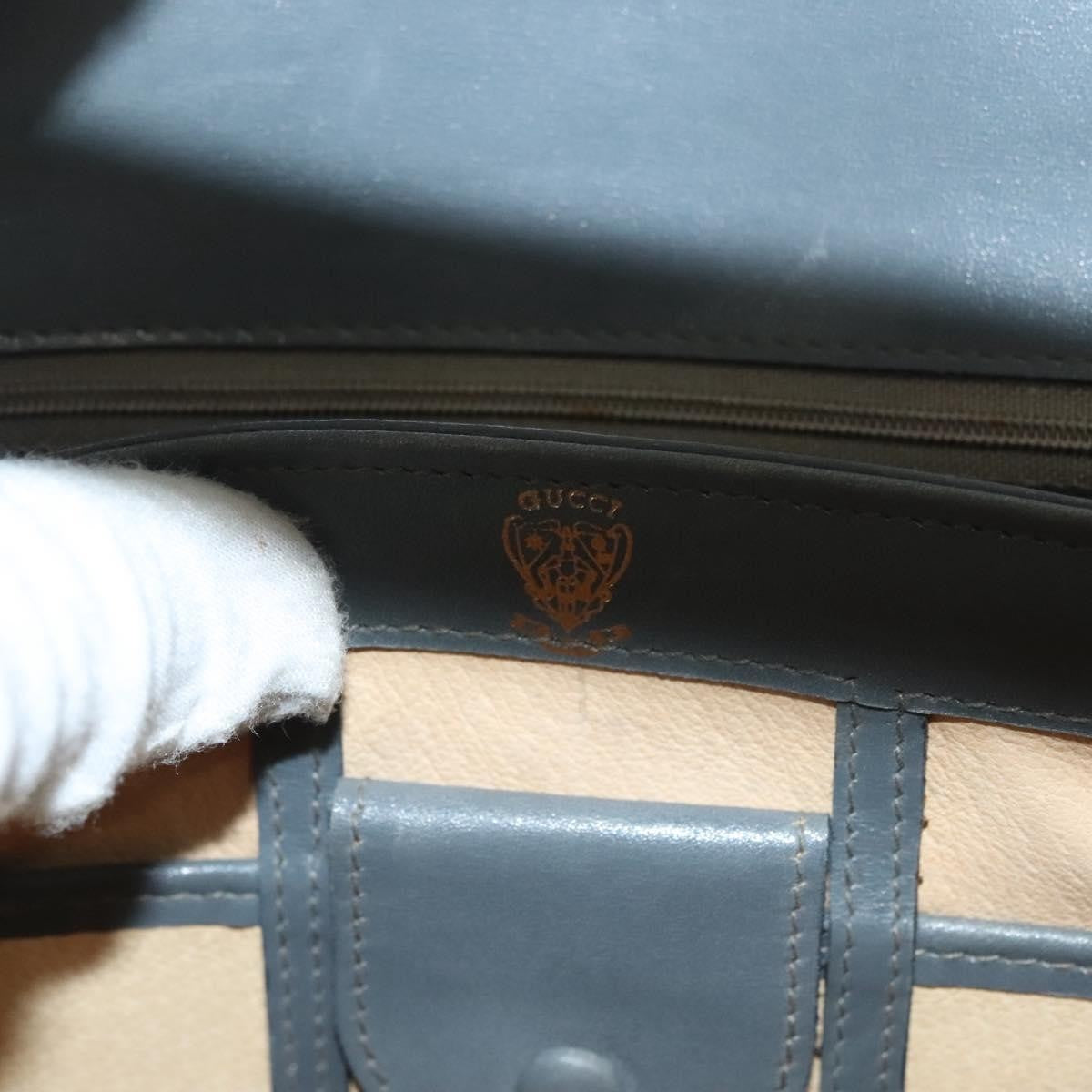 Gucci 1973 Top Handle Leather Gray Leather Handbag (Pre-Owned)