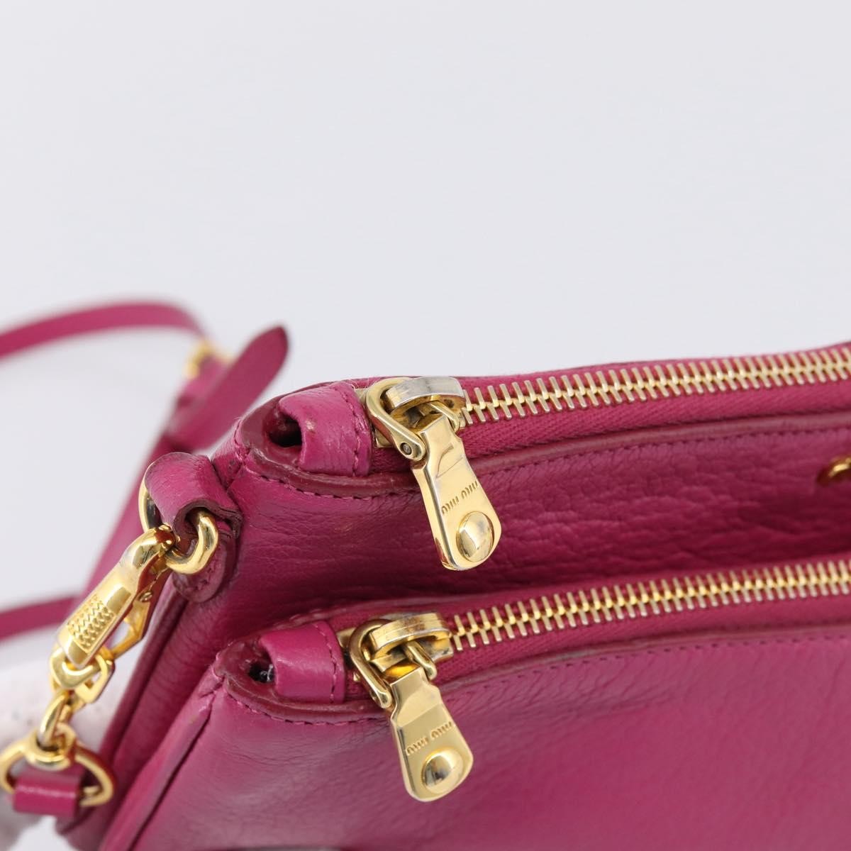 Miu Miu Madras Double Zip Leather Pink Leather Crossbody Bag Bag (Pre-Owned)
