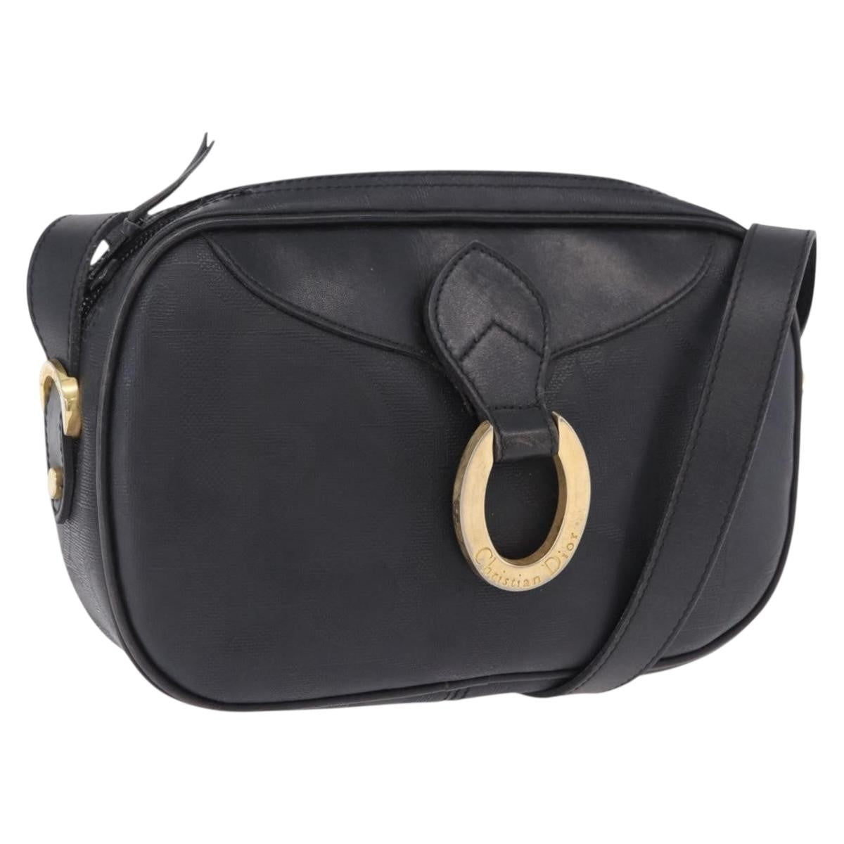 Christian Dior Vintage Trotter Diorissimo Canvas Black Canvas Shoulder Bag Bag (Pre-Owned)
