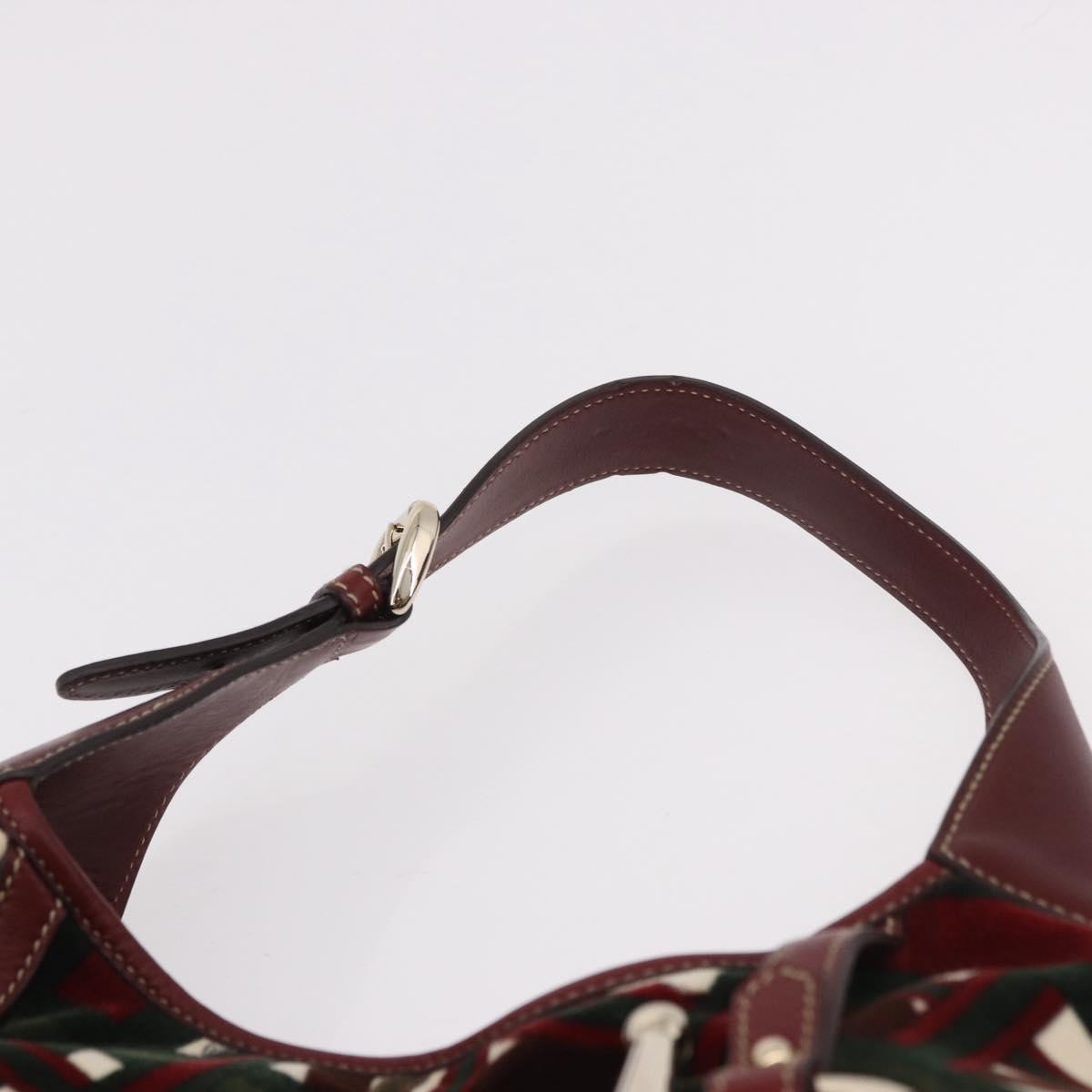 Gucci Vintage Jackie Shoulder Canvas And Leather Green Canvas Shoulder Bag Bag (Pre-Owned)