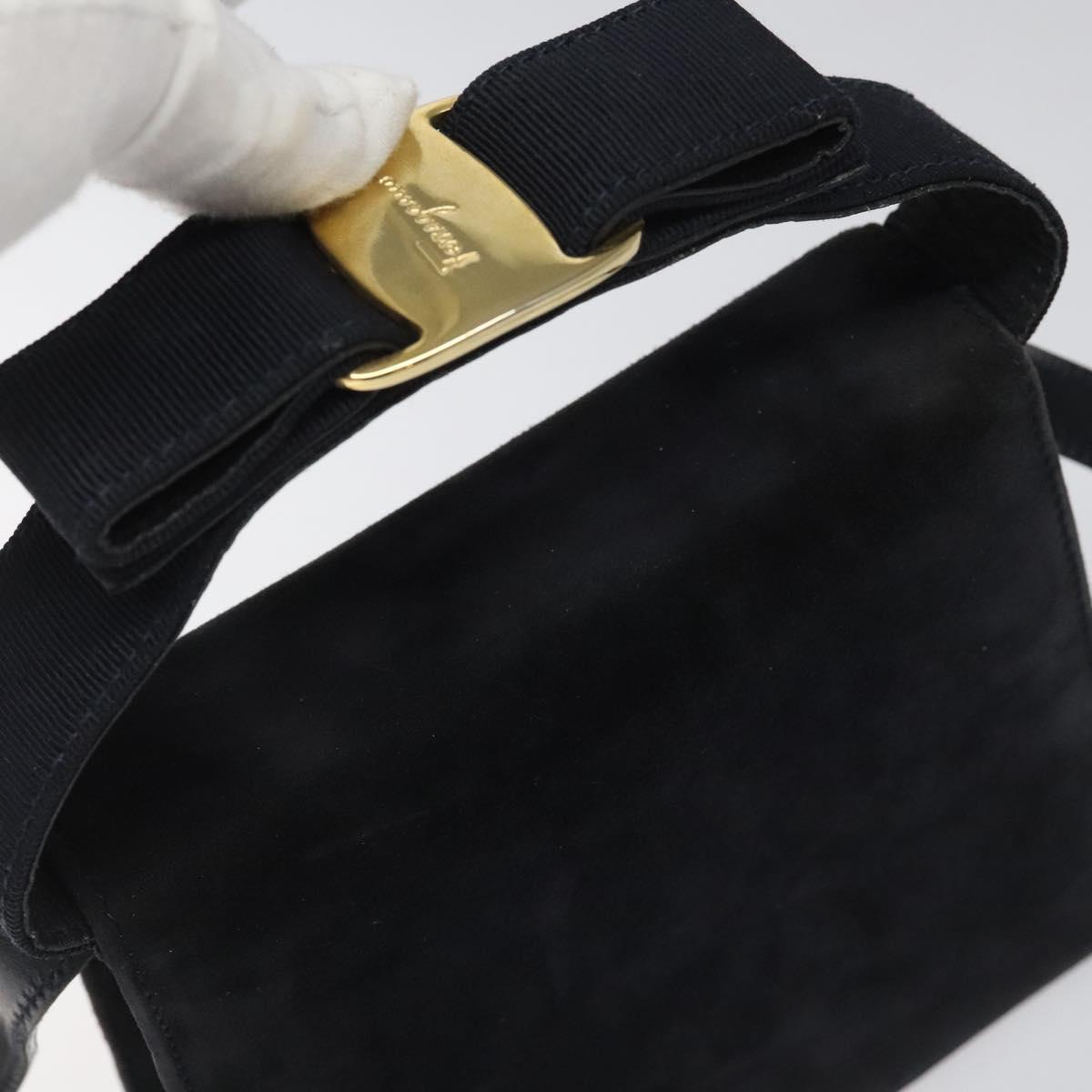 Salvatore Ferragamo Navy Suede Handbag (Pre-Owned)