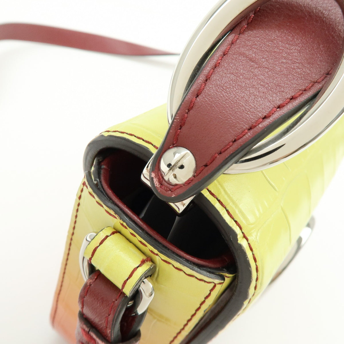 Chloe C Flap Crocodile Embossed Leather Multicolour Leather Handbag (Pre-Owned)