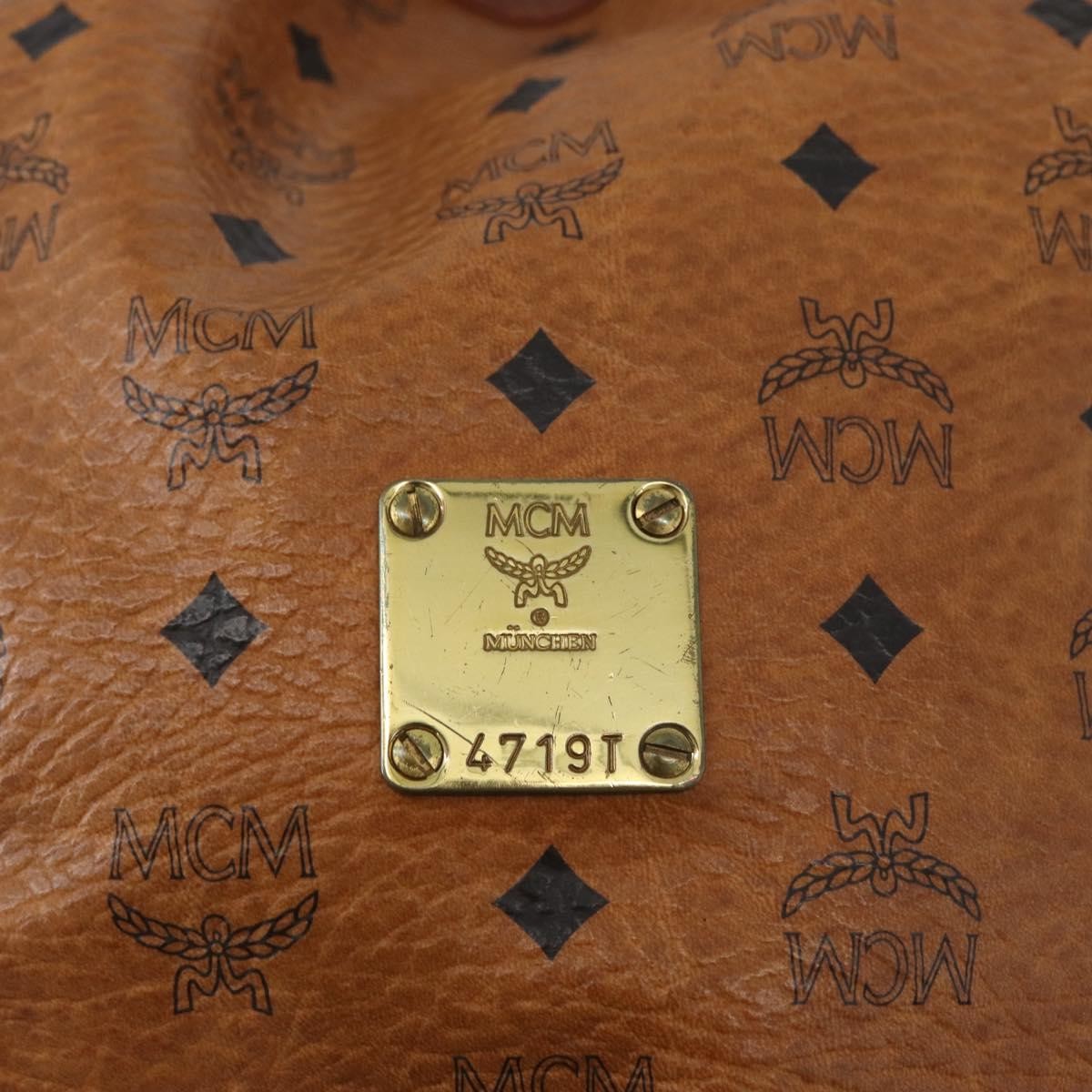 MCM Visetos Canvas Brown Canvas Shoulder Bag Bag (Pre-Owned)