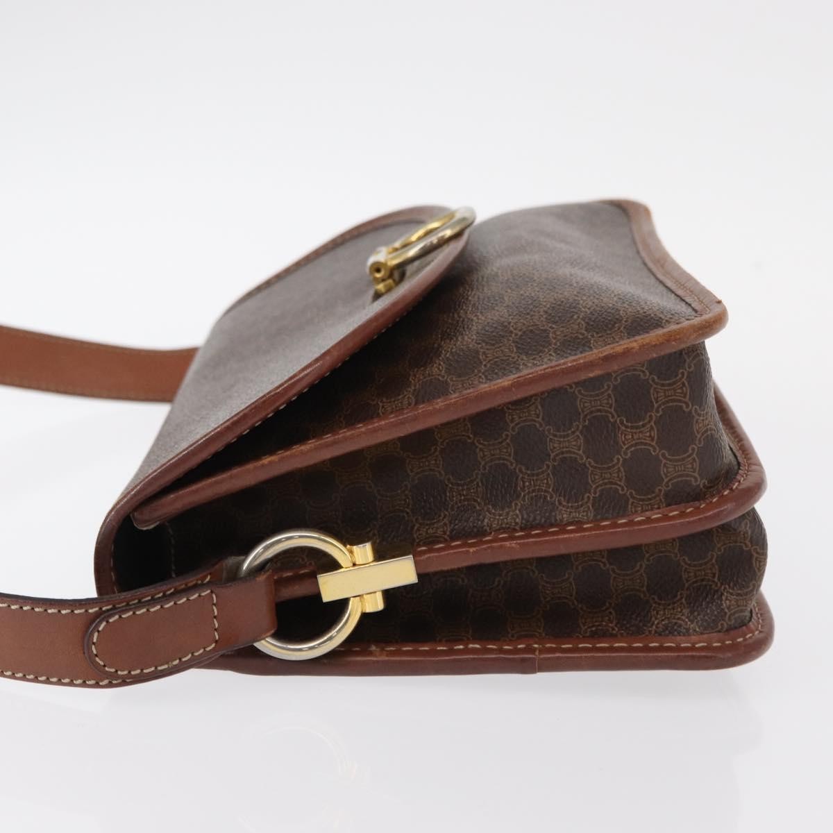 Celine Vintage Macadam Canvas Brown Canvas Shoulder Bag Bag (Pre-Owned)