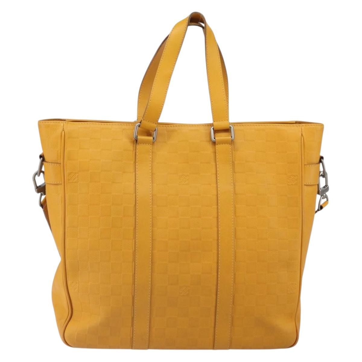 Louis Vuitton Tadao Damier Infini Leather Yellow Leather Handbag (Pre-Owned)