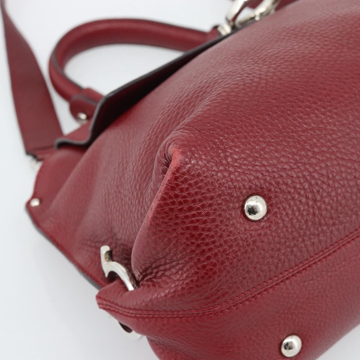 Salvatore Ferragamo Sofia Satchel Leather Red Leather Handbag (Pre-Owned)