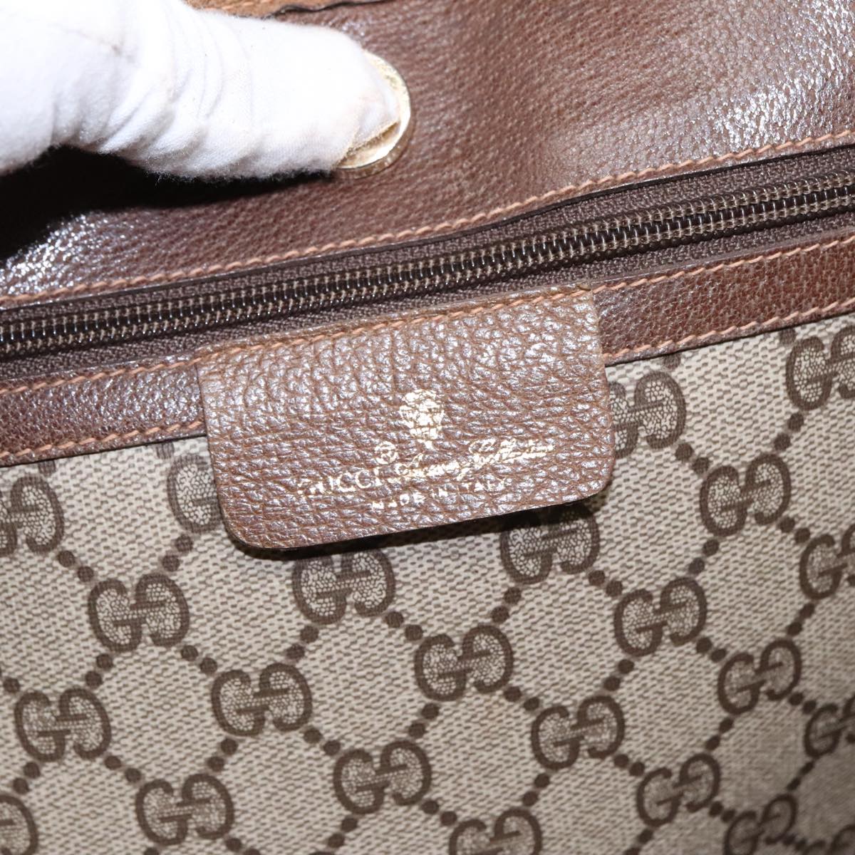 Gucci Cabas Beige Canvas Tote Bag (Pre-Owned)