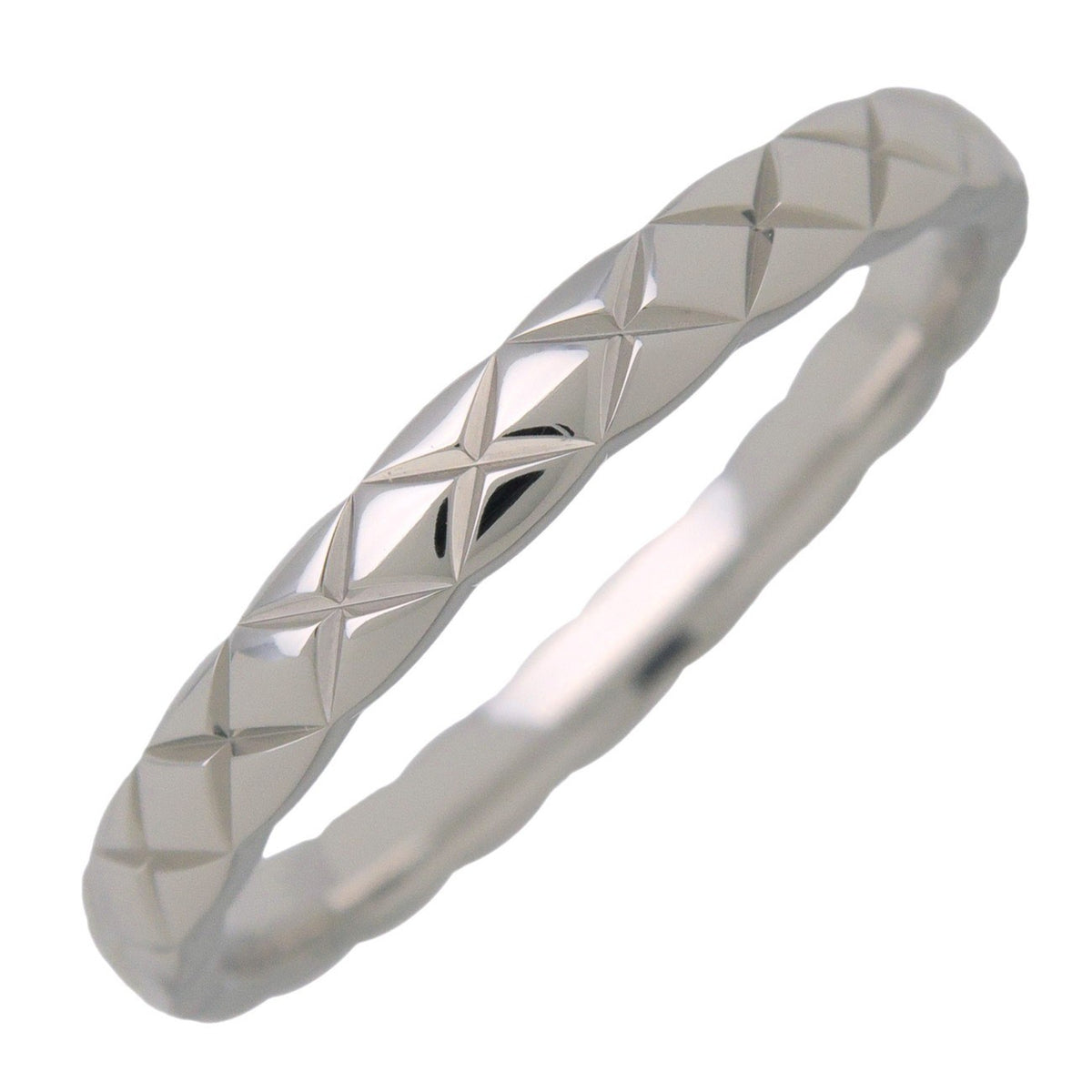 Chanel Coco Crush 18K White Gold Silver Platinum Ring Jewelry (Pre-Owned)