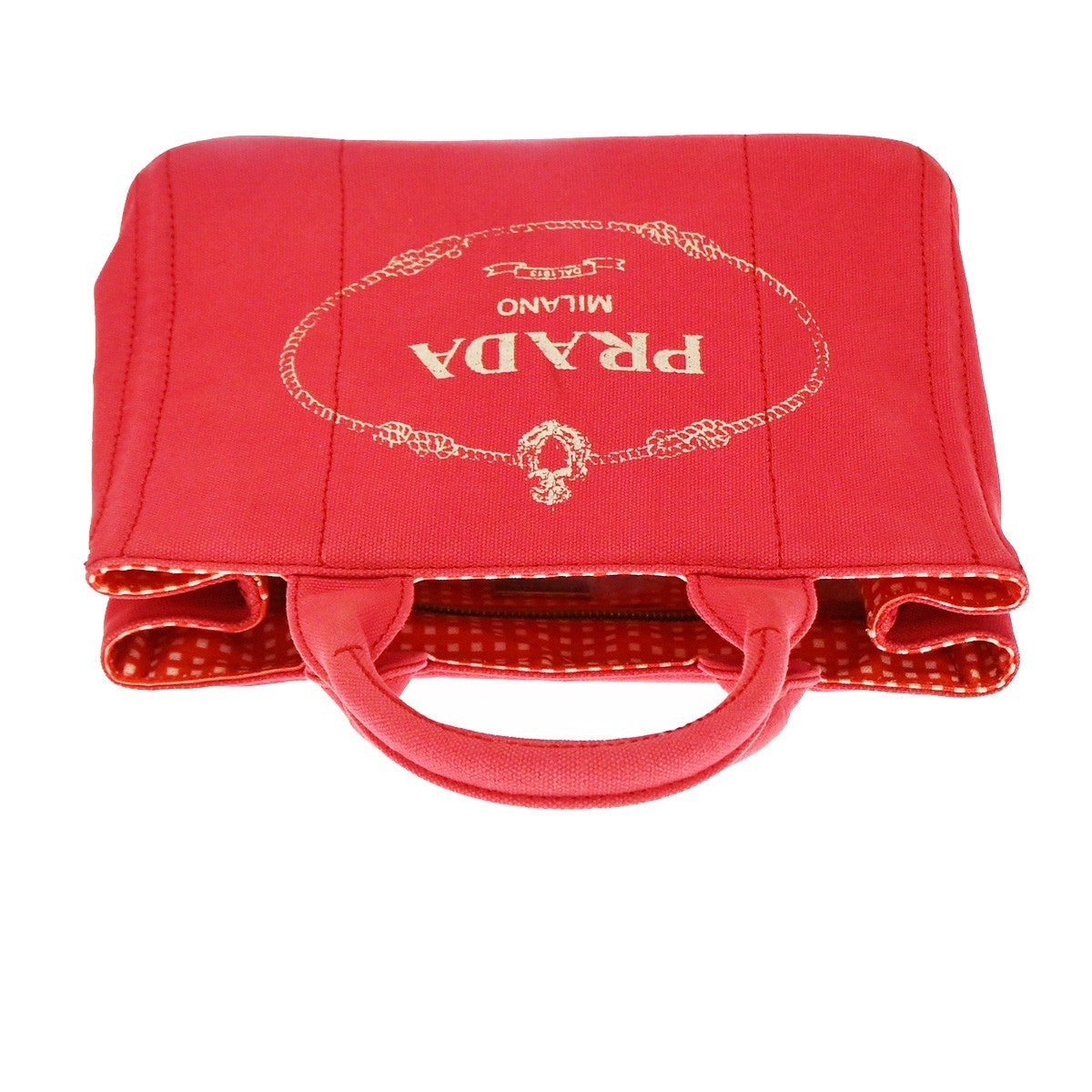 Prada Canapa Canvas Red Canvas Tote Bag Bag (Pre-Owned)