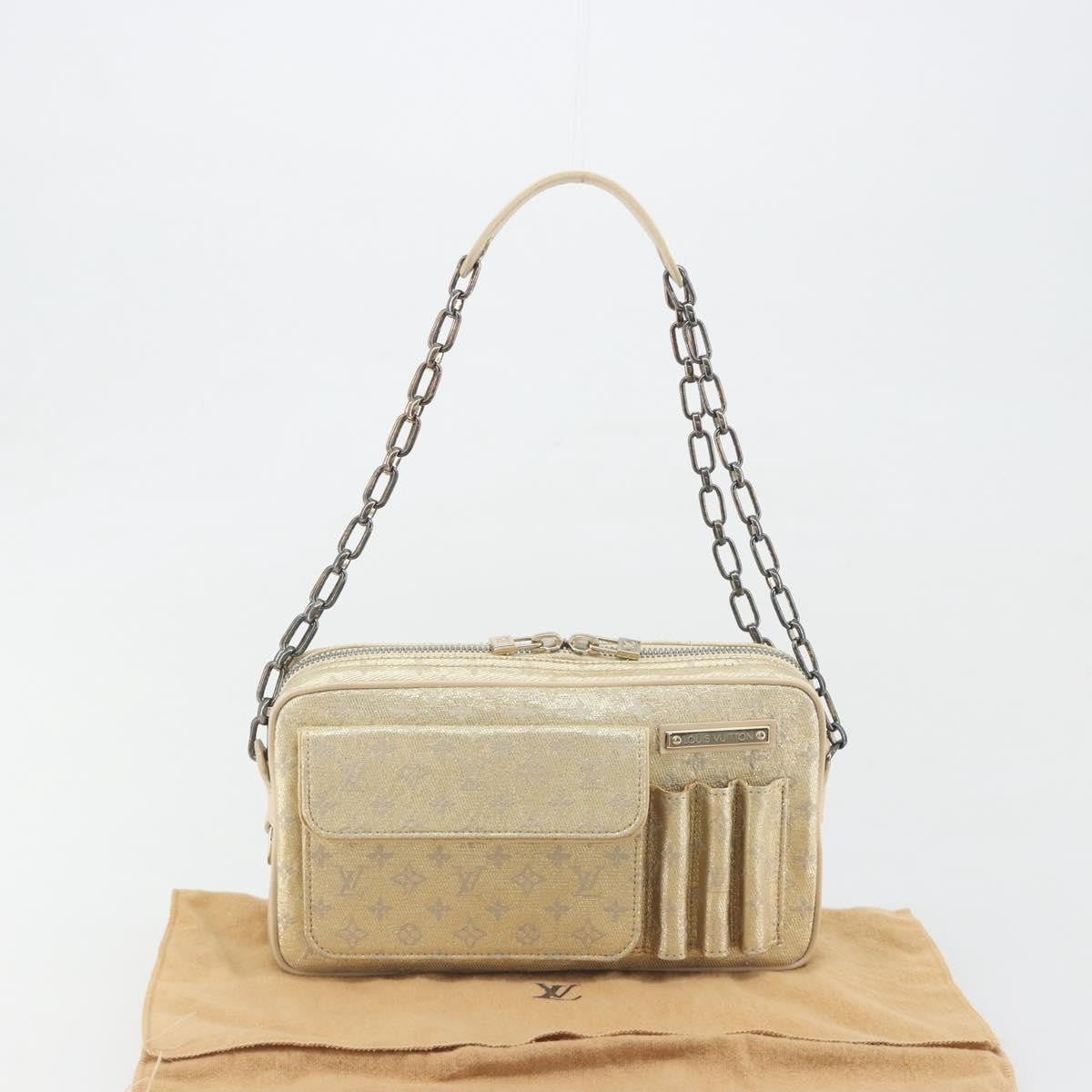 Louis Vuitton Mckenna Mini Lin Gold Canvas Shoulder Bag Bag (Pre-Owned)