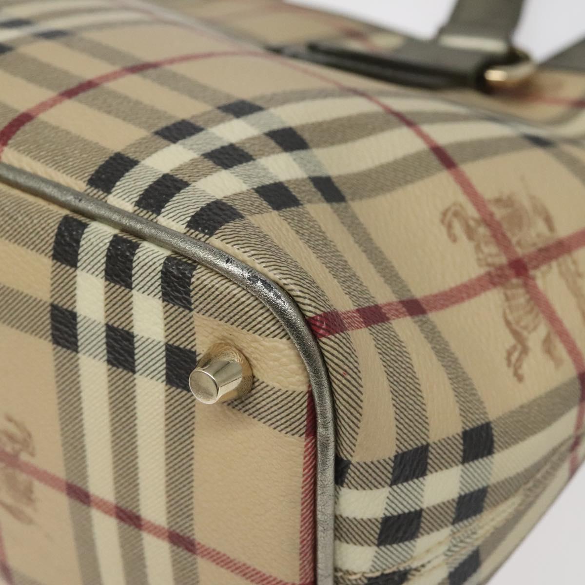 Burberry Haymarket Beige Canvas Shoulder Bag (Pre-Owned)