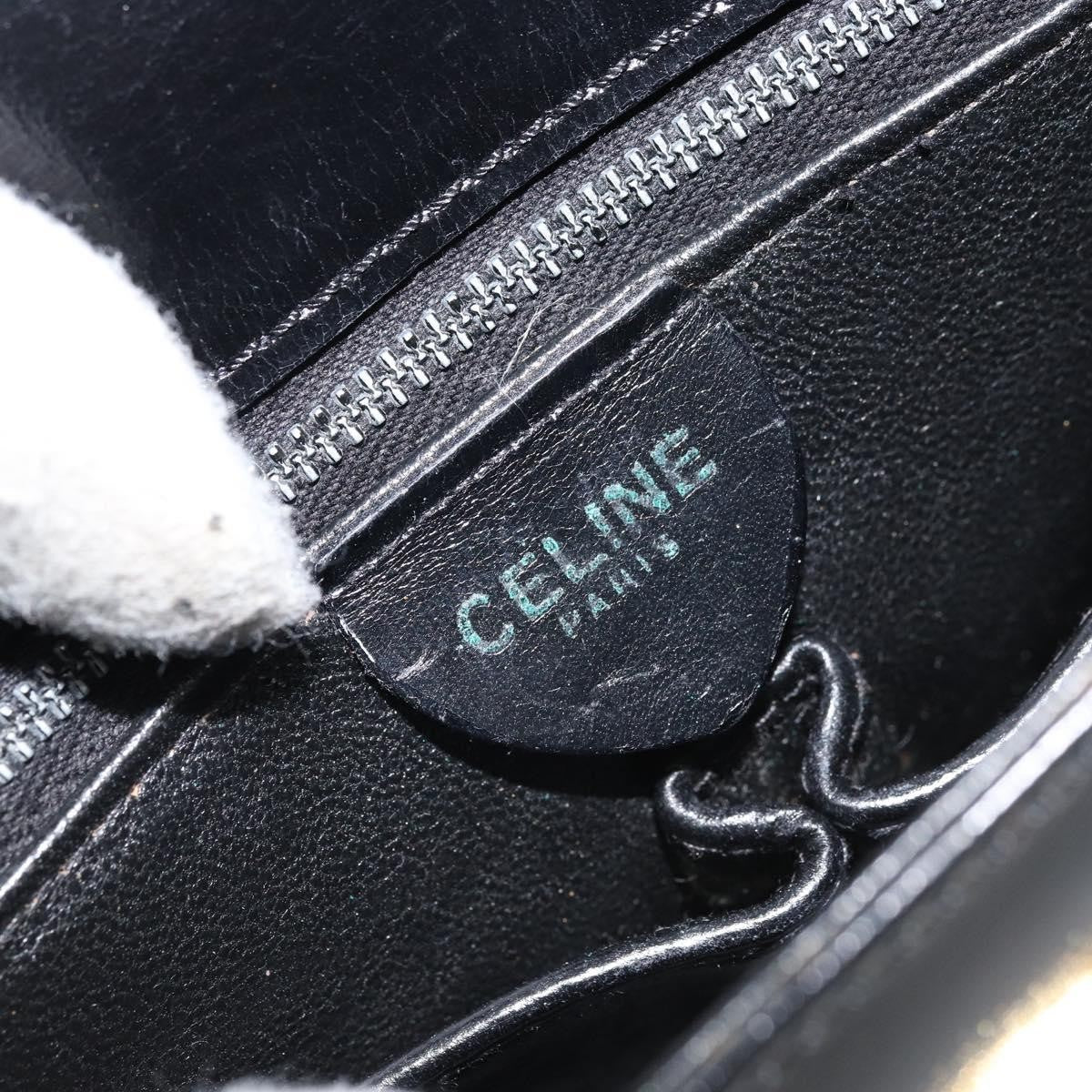 Celine Shoulder Leather Black Leather Shoulder Bag Bag (Pre-Owned)