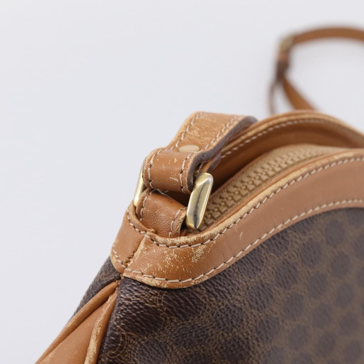 Celine Macadam Shoulder Canvas Brown Canvas Crossbody Bag Bag (Pre-Owned)