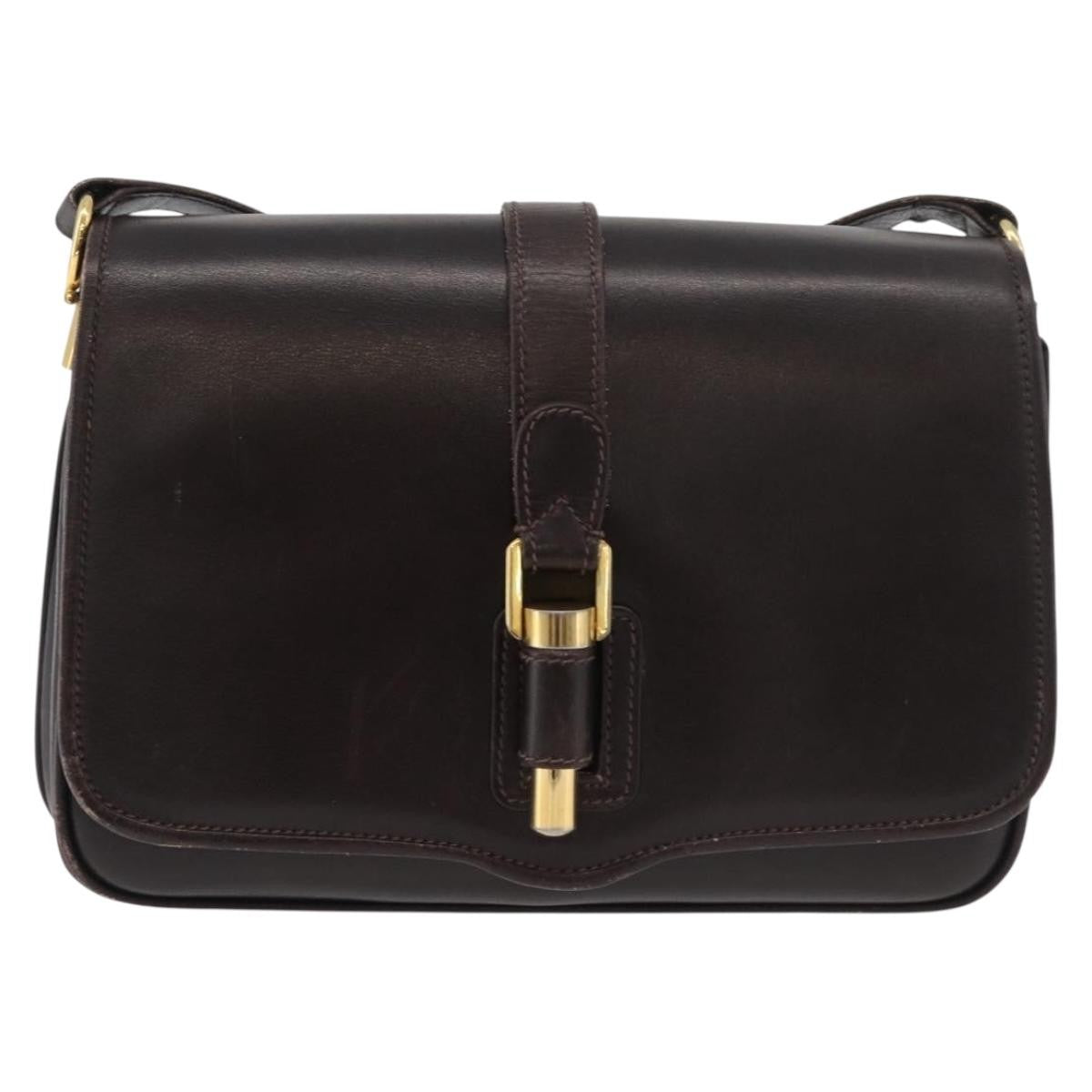 Gucci Vintage Leather Brown Leather Shoulder Bag Bag (Pre-Owned)