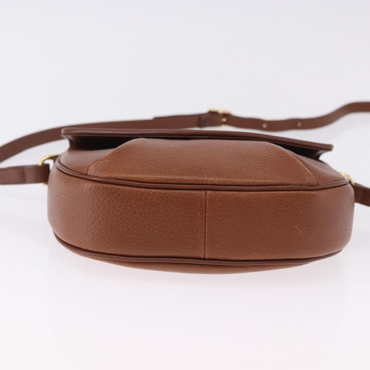 Burberry Flap Shoulder Leather Brown Leather Shoulder Bag Bag (Pre-Owned)
