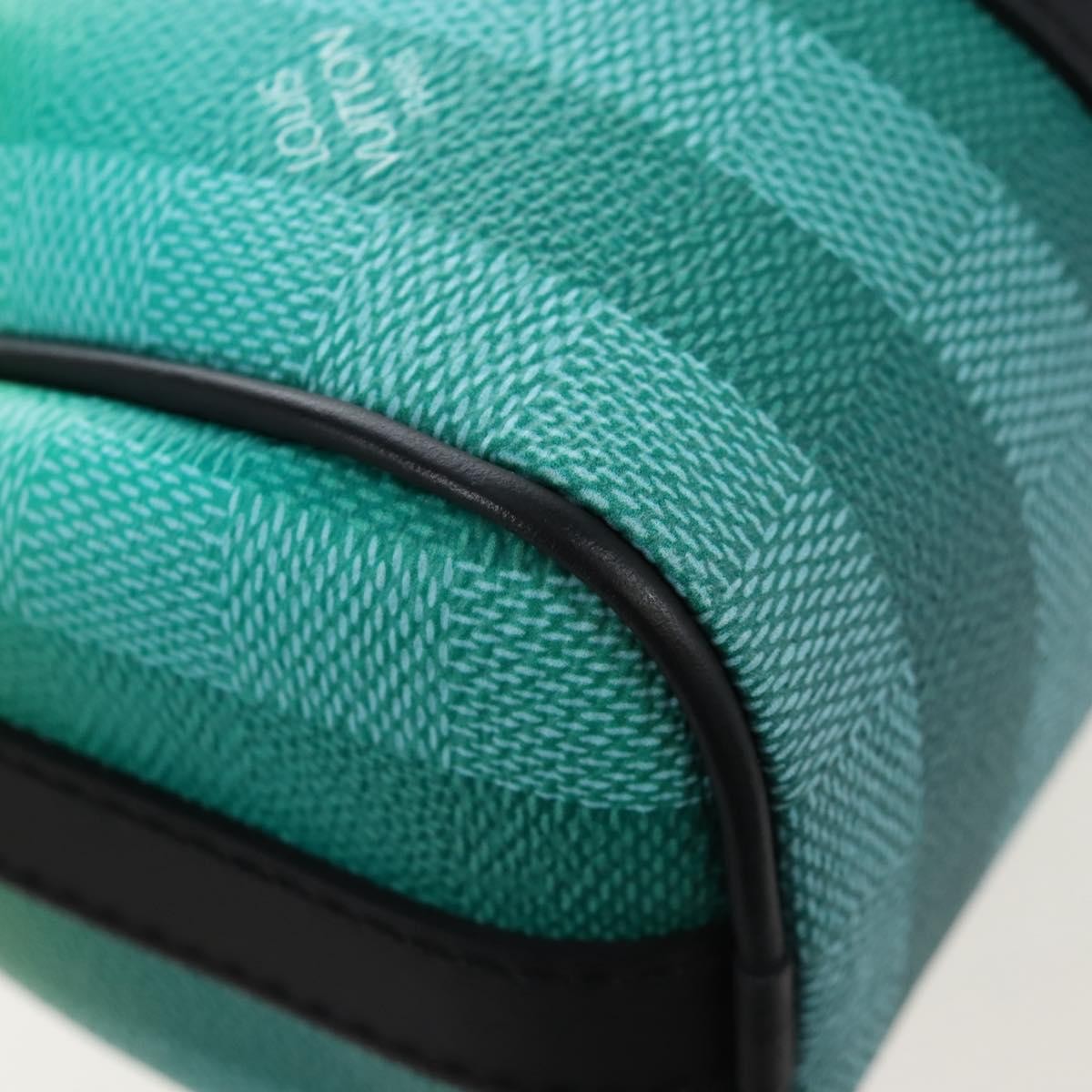 Louis Vuitton Keepall Bandouliere Limited Edition Gradient Damier Stripes Green Leather Travel Bag Bag (Pre-Owned)
