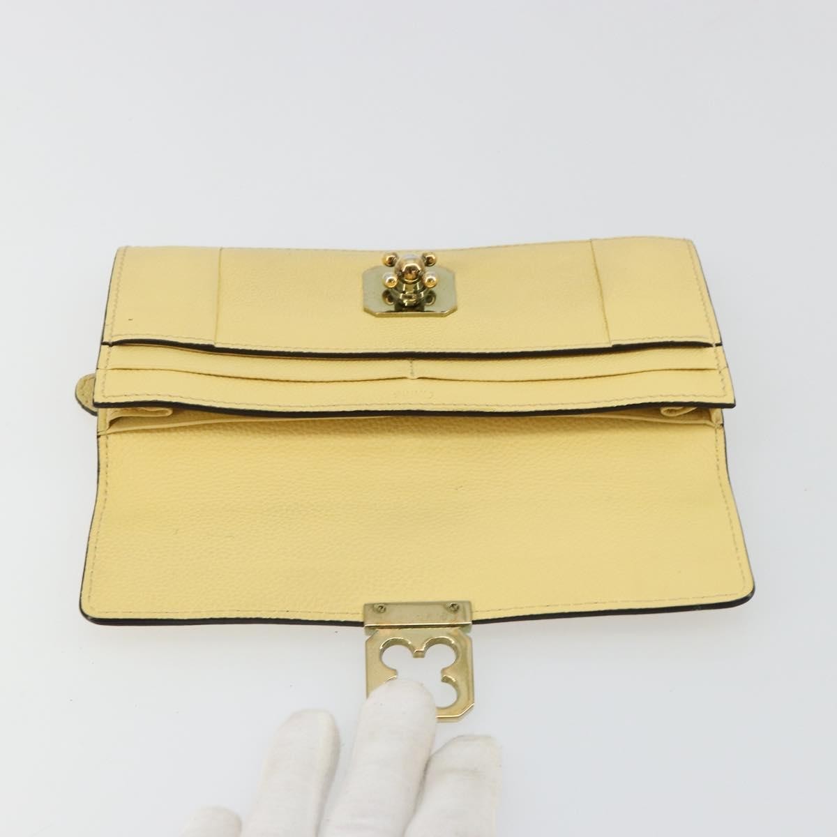 Chloe Marcie Continental Leather Yellow Leather Wallets Accessory (Pre-Owned)