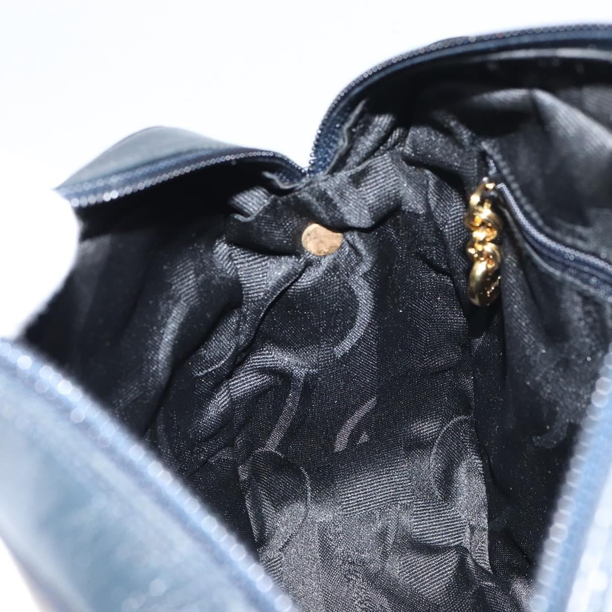 Salvatore Ferragamo Vala Leather Navy Leather Shoulder Bag Bag (Pre-Owned)