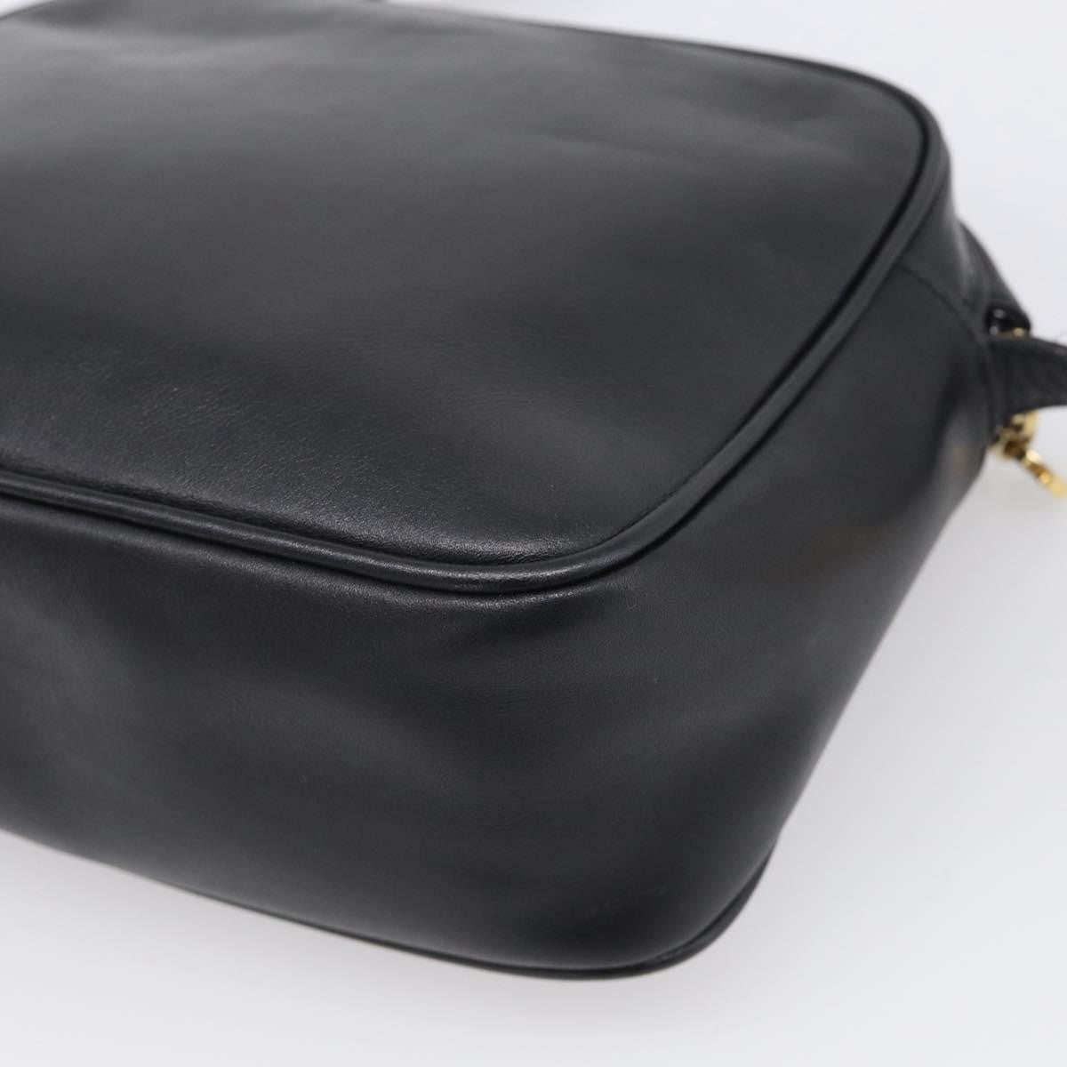 Salvatore Ferragamo Gancini Leather Black Leather Crossbody Bag Bag (Pre-Owned)