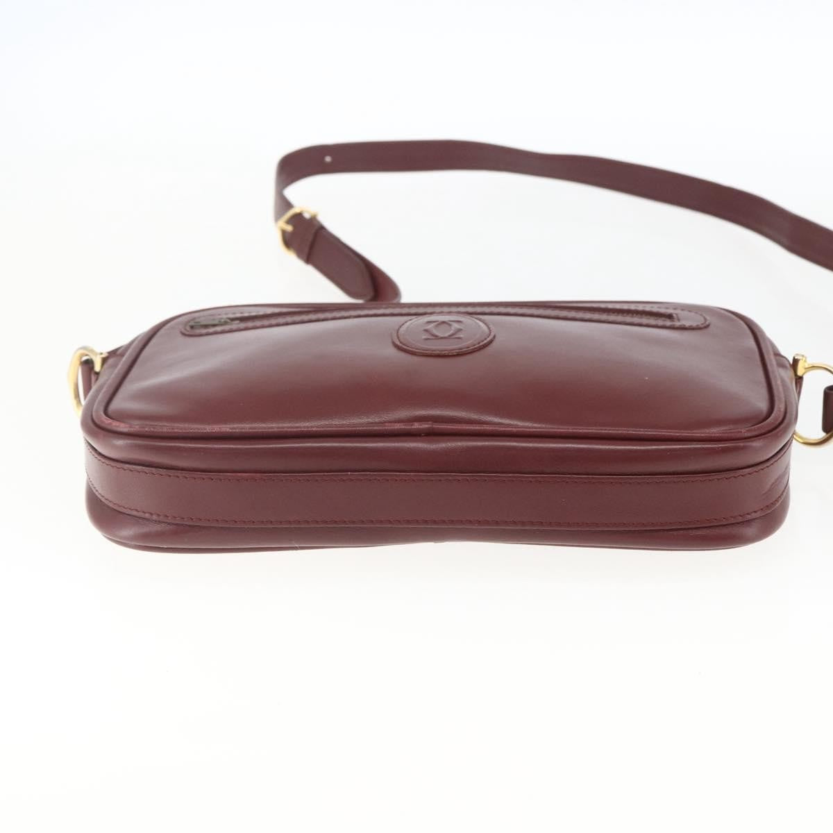 Cartier Must De Cartier Leather Burgundy Leather Shoulder Bag Bag (Pre-Owned)