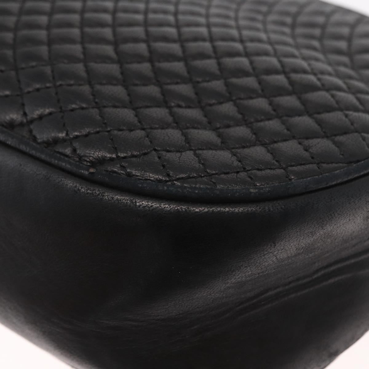 Bally Vintage Leather Black Leather Shoulder Bag Bag (Pre-Owned)