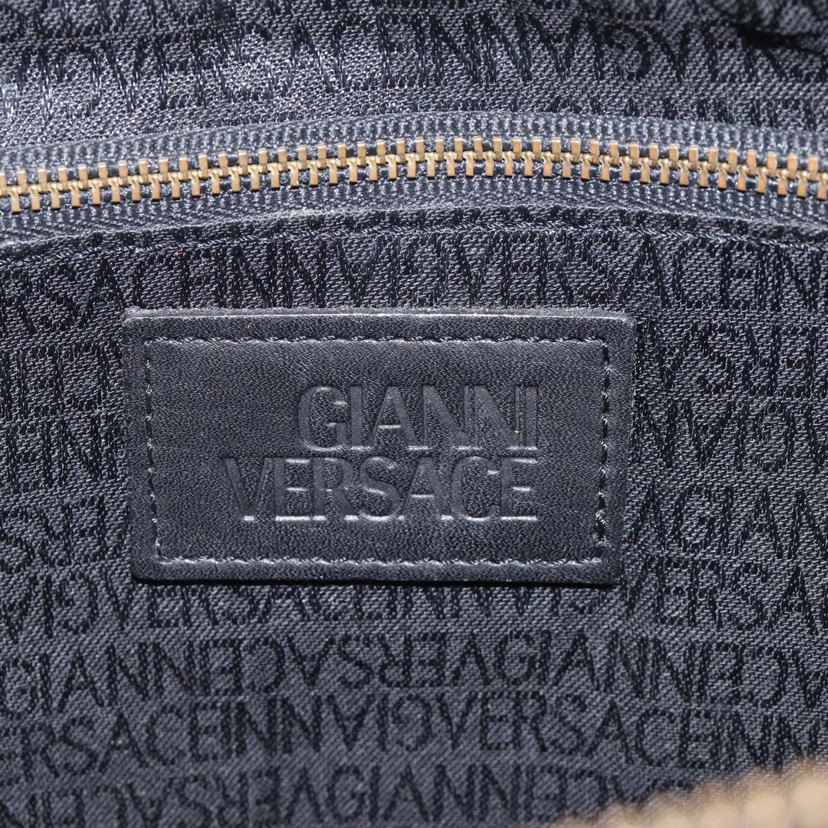Versace Gianni Black Leather Clutch Bag (Pre-Owned)