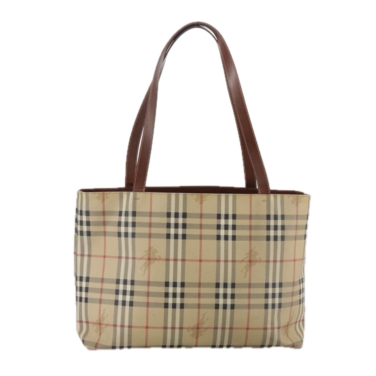 Burberry Nova Check Beige Canvas Tote Bag (Pre-Owned)