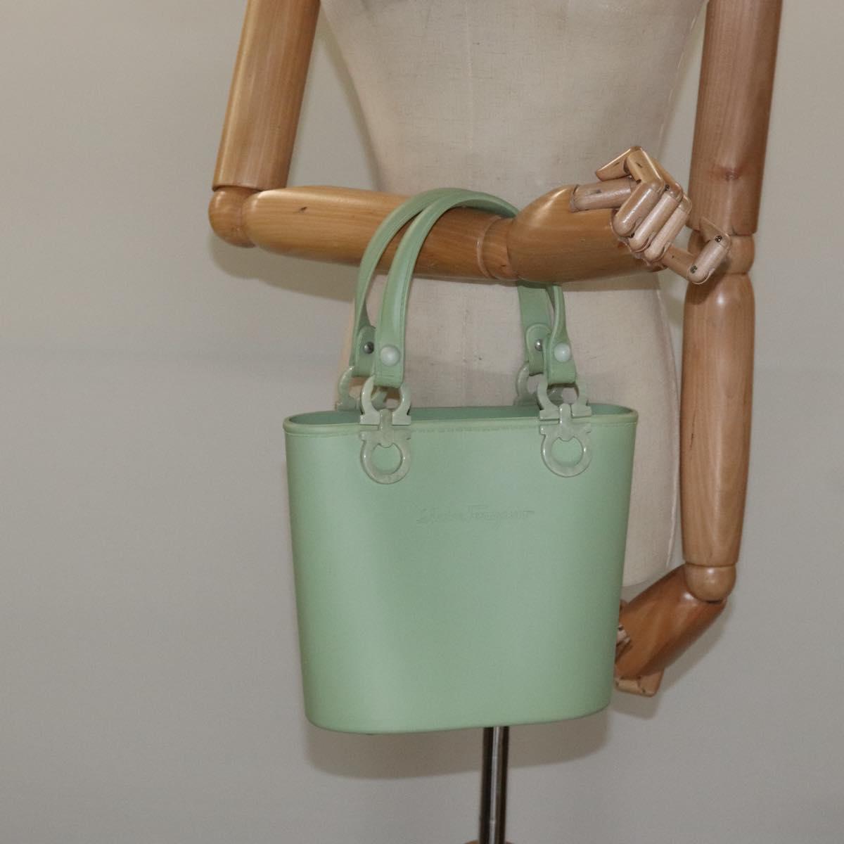 Salvatore Ferragamo Gancini Green Leather Handbag (Pre-Owned)