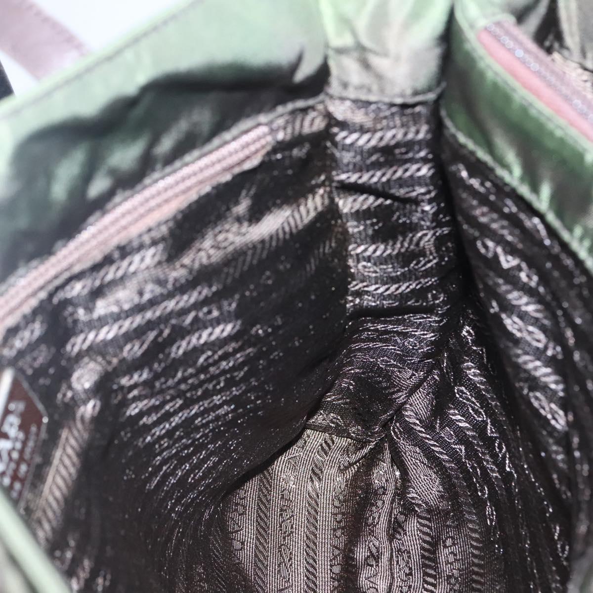 Prada Triangle Logo Khaki Synthetic Tote Bag (Pre-Owned)