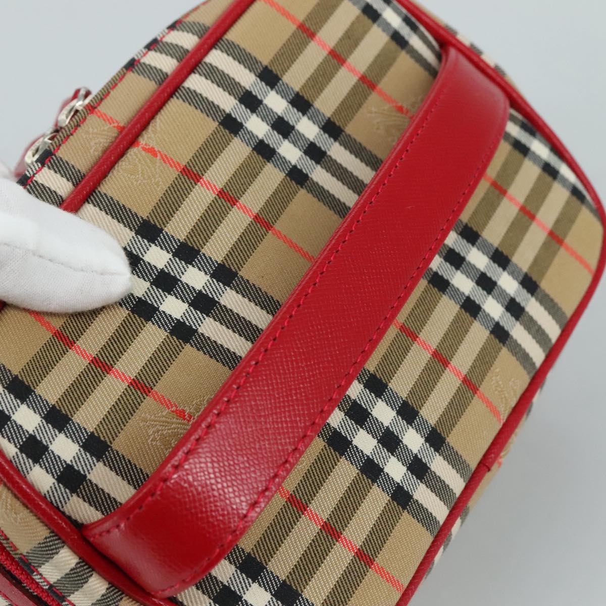 Burberry Nova Check Beige Canvas Handbag (Pre-Owned)