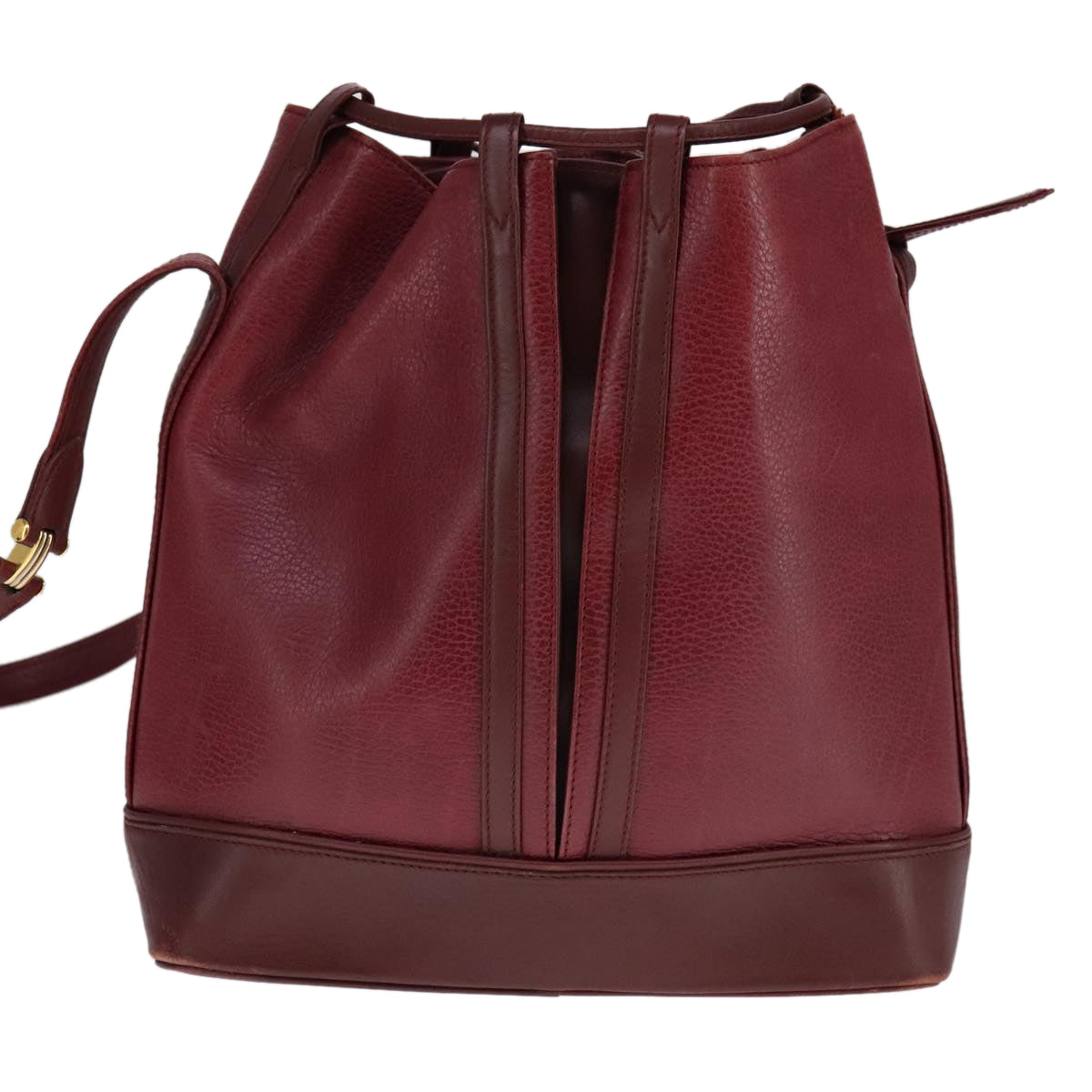 Cartier Must De Cartier Burgundy Leather Shoulder Bag (Pre-Owned)