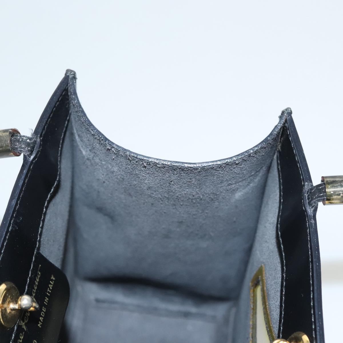 Salvatore Ferragamo Wanda Black Patent Leather Handbag (Pre-Owned)