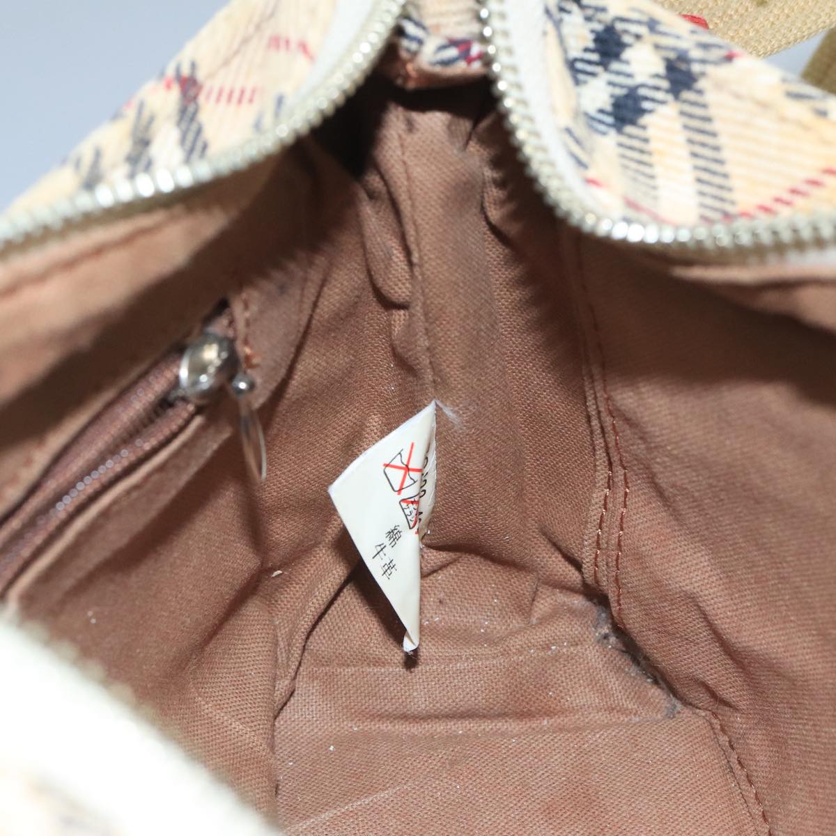 Burberry Nova Check Beige Canvas Shoulder Bag (Pre-Owned)