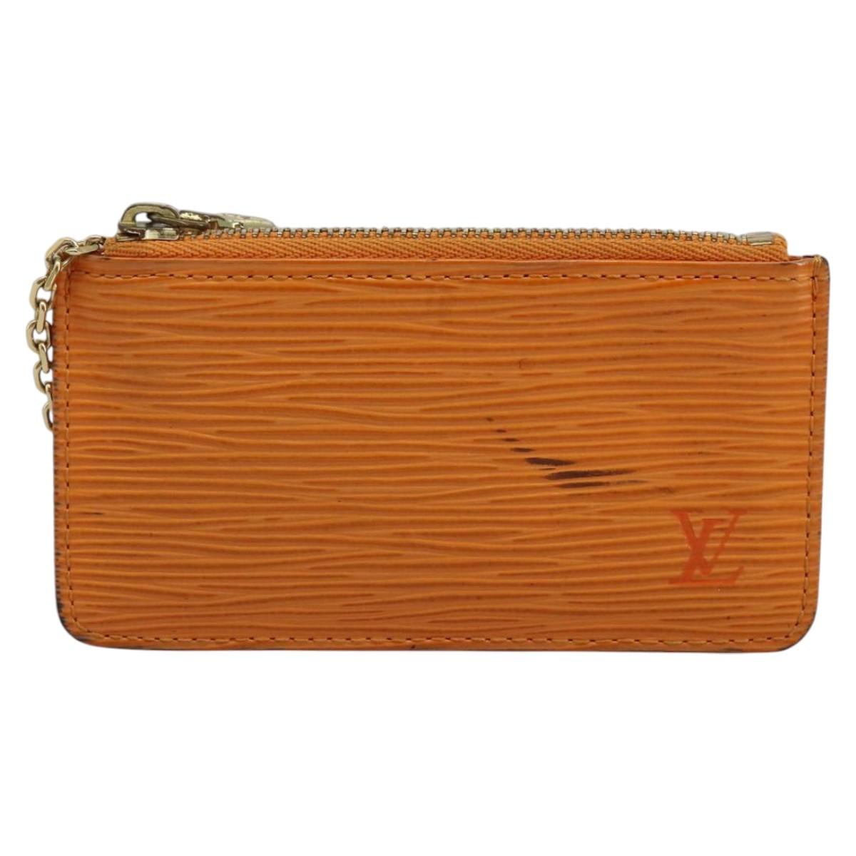 Louis Vuitton Pochette Clés Orange Leather Wallet (Pre-Owned)