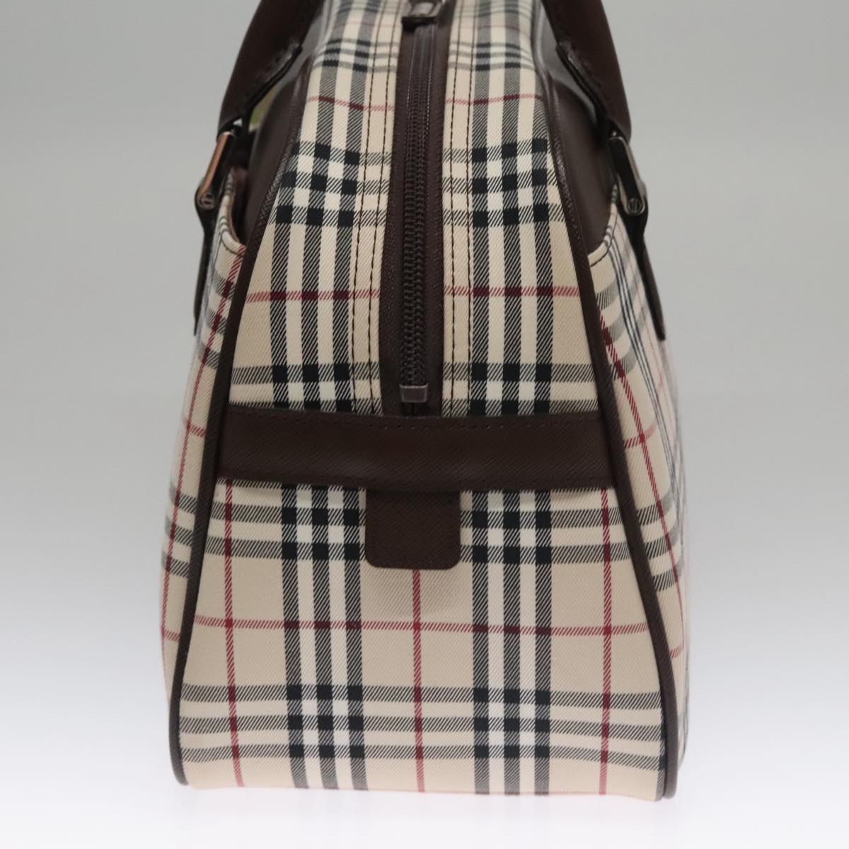 Burberry Nova Check Beige Canvas Handbag (Pre-Owned)
