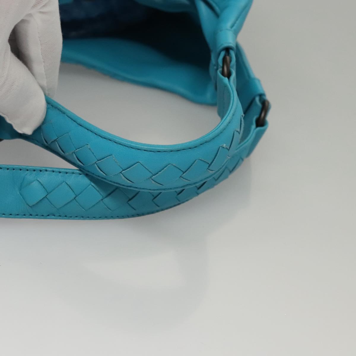 Bottega Veneta Intrecciato Blue Leather Handbag (Pre-Owned)