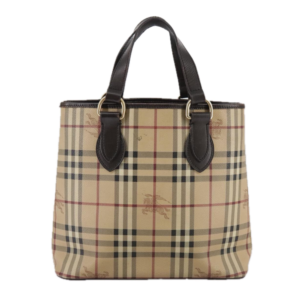Burberry Haymarket Beige Canvas Tote Bag (Pre-Owned)
