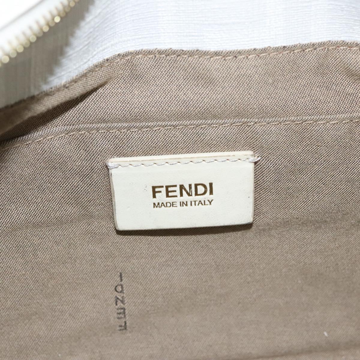 Fendi Zucca White Canvas Handbag (Pre-Owned)