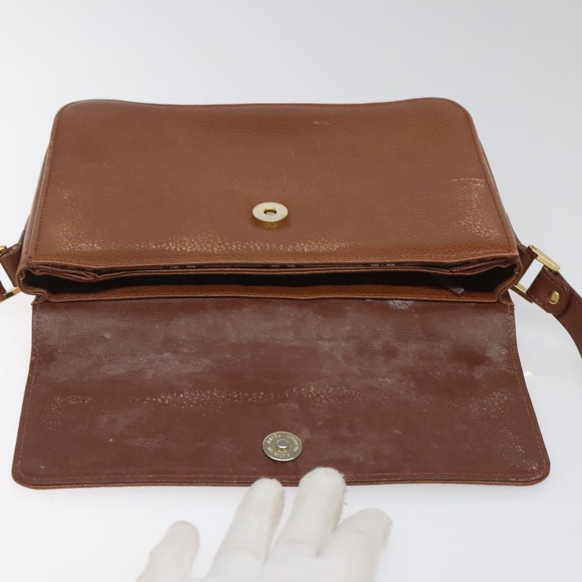 Burberry Nova Check Brown Leather Shoulder Bag (Pre-Owned)
