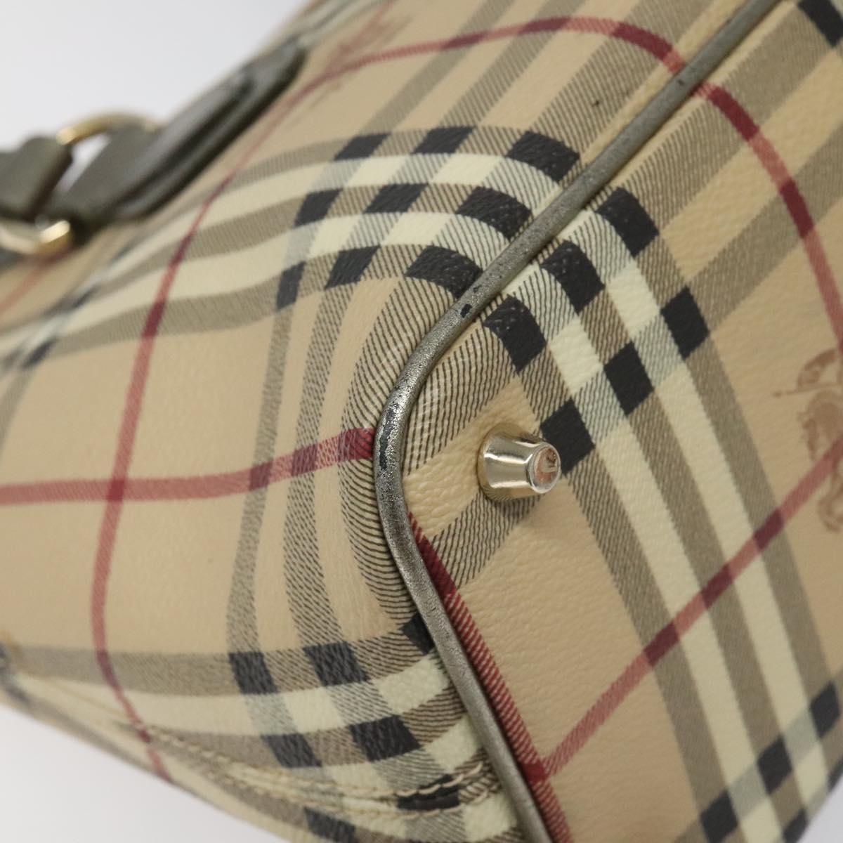 Burberry Haymarket Beige Canvas Shoulder Bag (Pre-Owned)