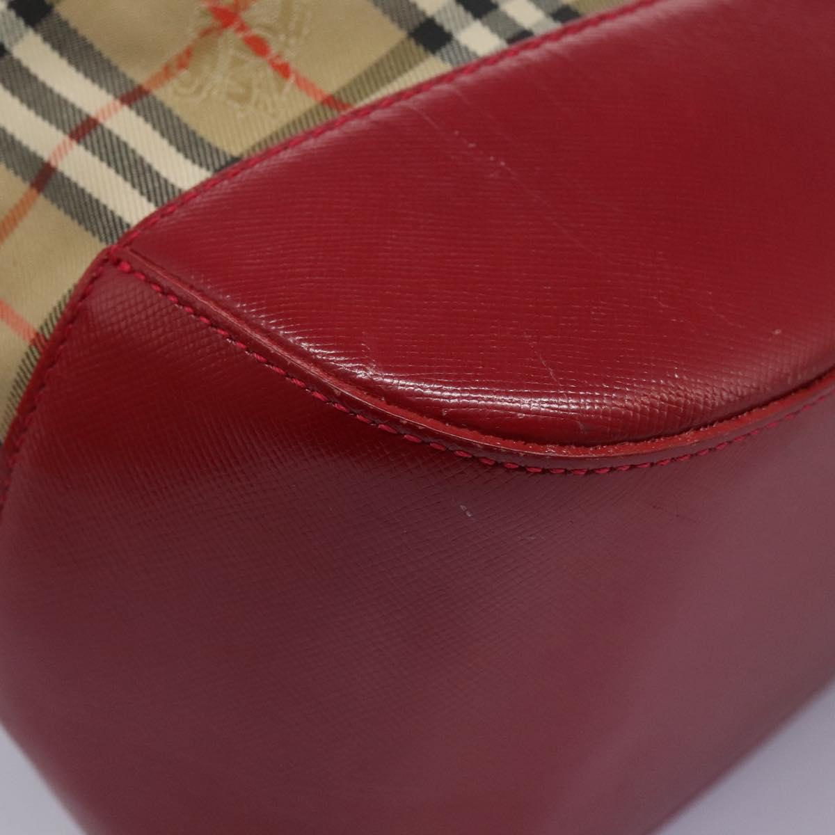 Burberry Nova Check Beige Canvas Shoulder Bag (Pre-Owned)