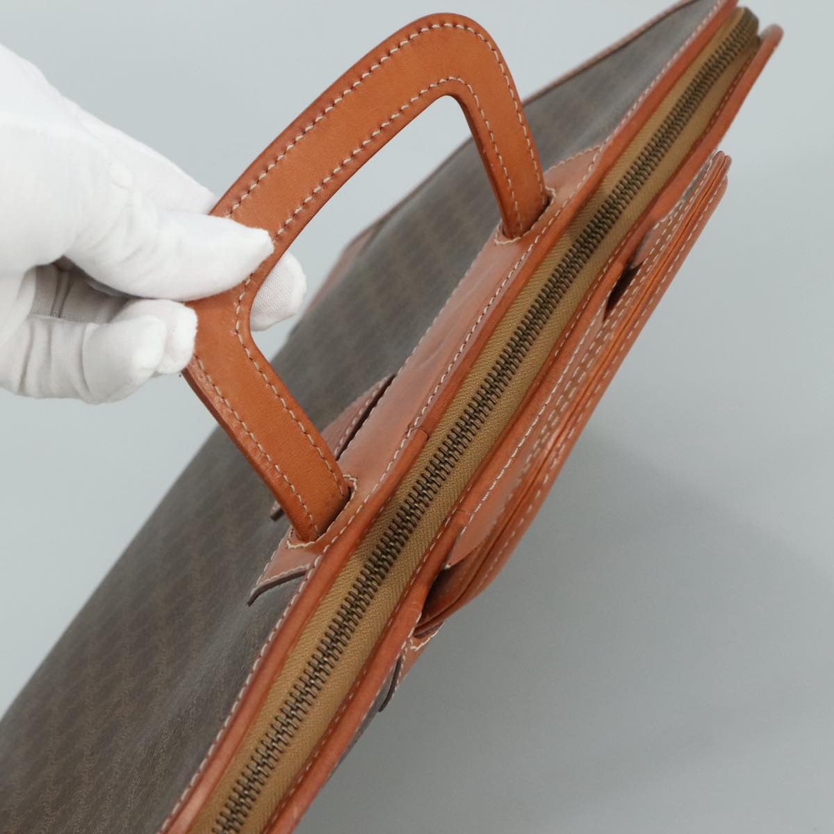 Céline Macadam Brown Canvas Briefcase Bag (Pre-Owned)