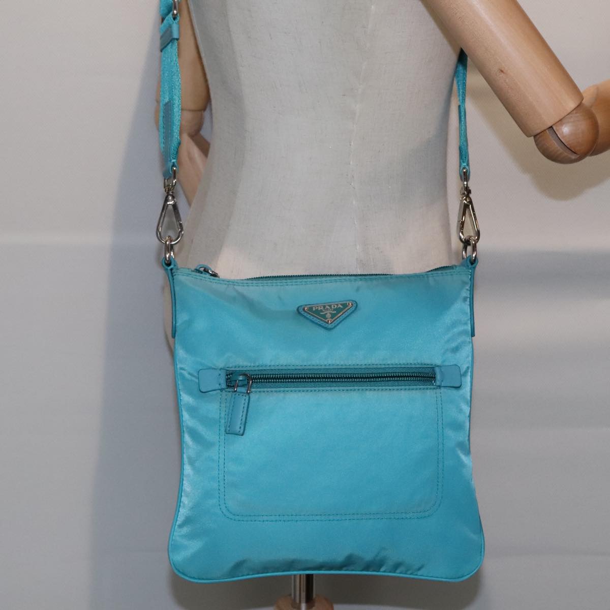 Prada Blue Synthetic Shoulder Bag (Pre-Owned)