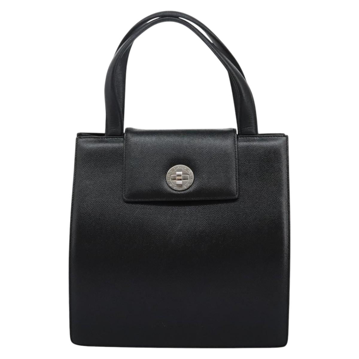 Bulgari Logo Mania Black Leather Handbag (Pre-Owned)