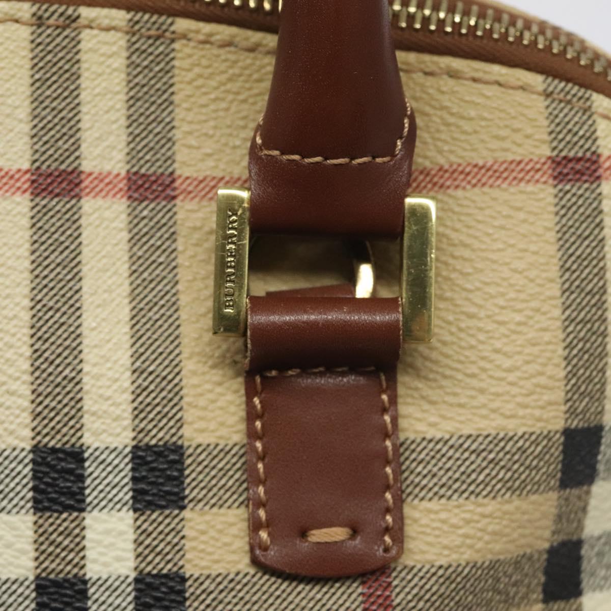 Burberry Nova Check Beige Canvas Handbag (Pre-Owned)
