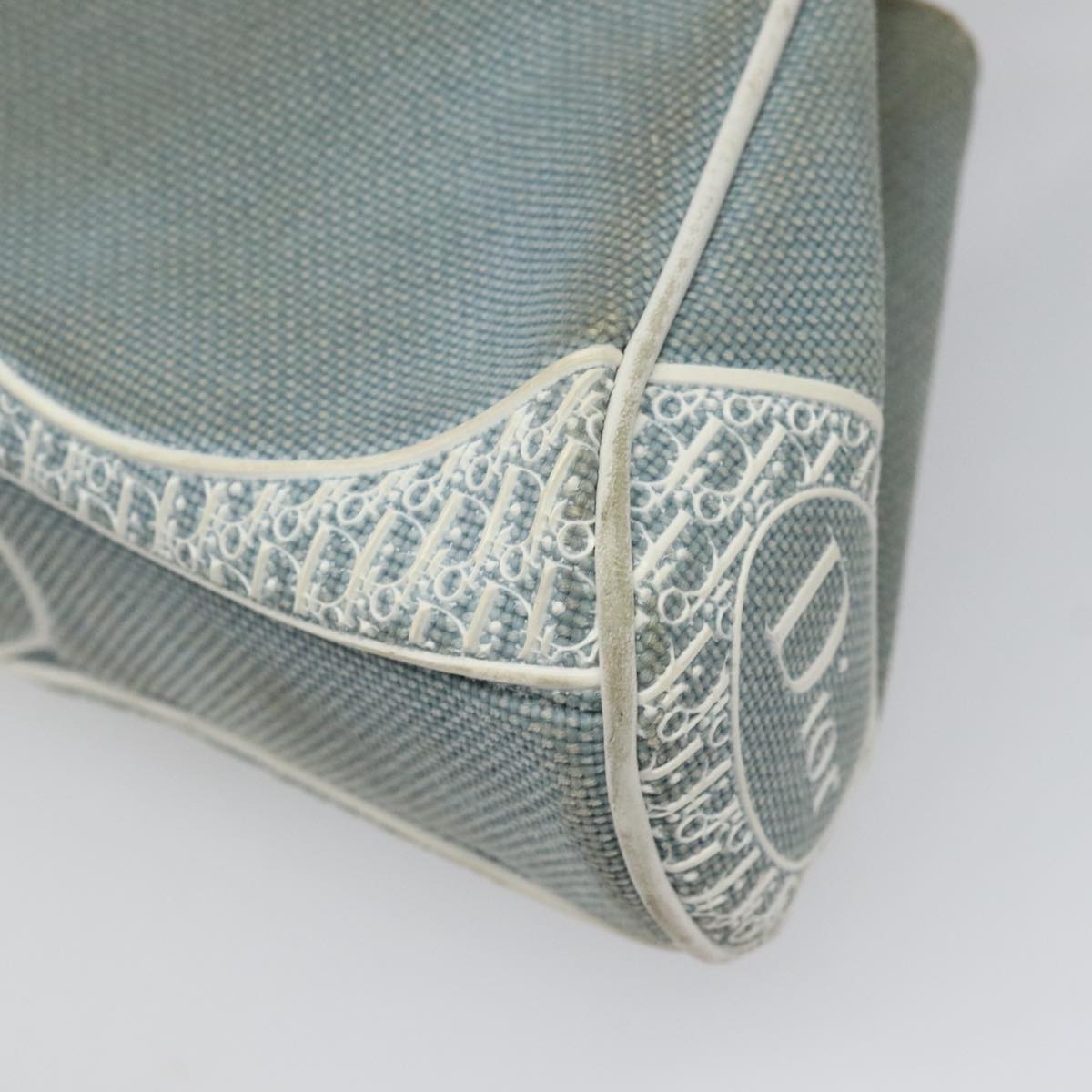 Dior Trotter Blue Canvas Shoulder Bag (Pre-Owned)