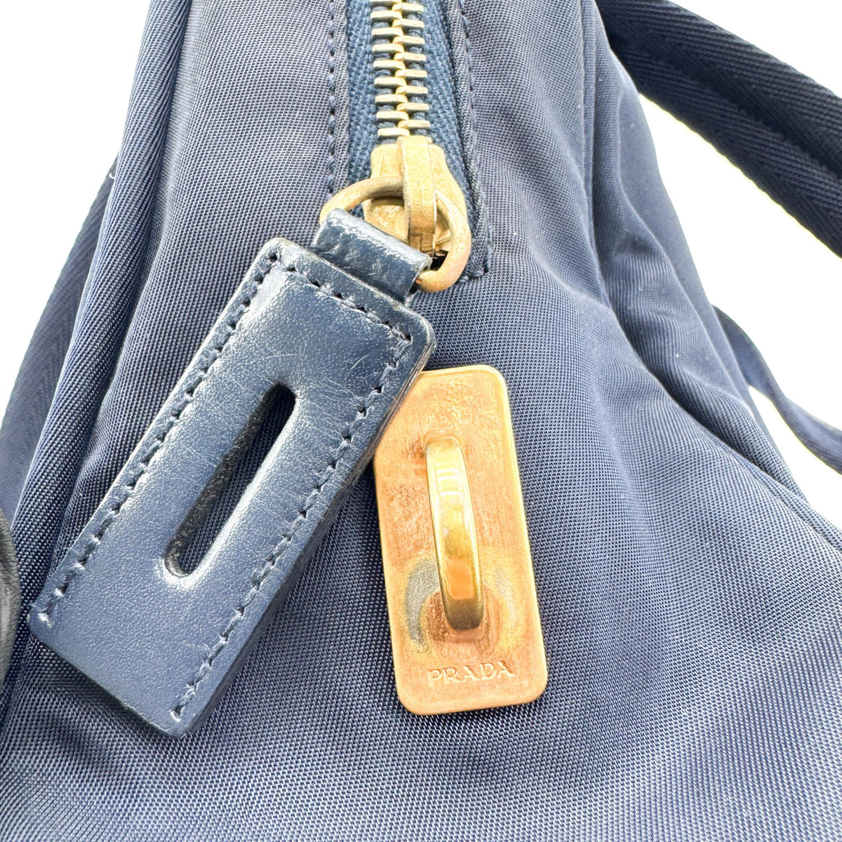 Prada Bowling Tessuto Navy Nylon Shoulder Bag Bag (Pre-Owned)