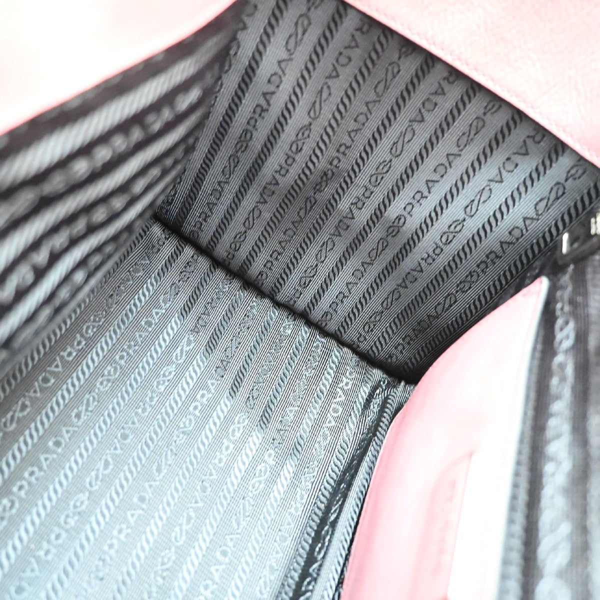 Prada Double Zip Lux Convertible Saffiano Leather Pink Leather Tote Bag Bag (Pre-Owned)