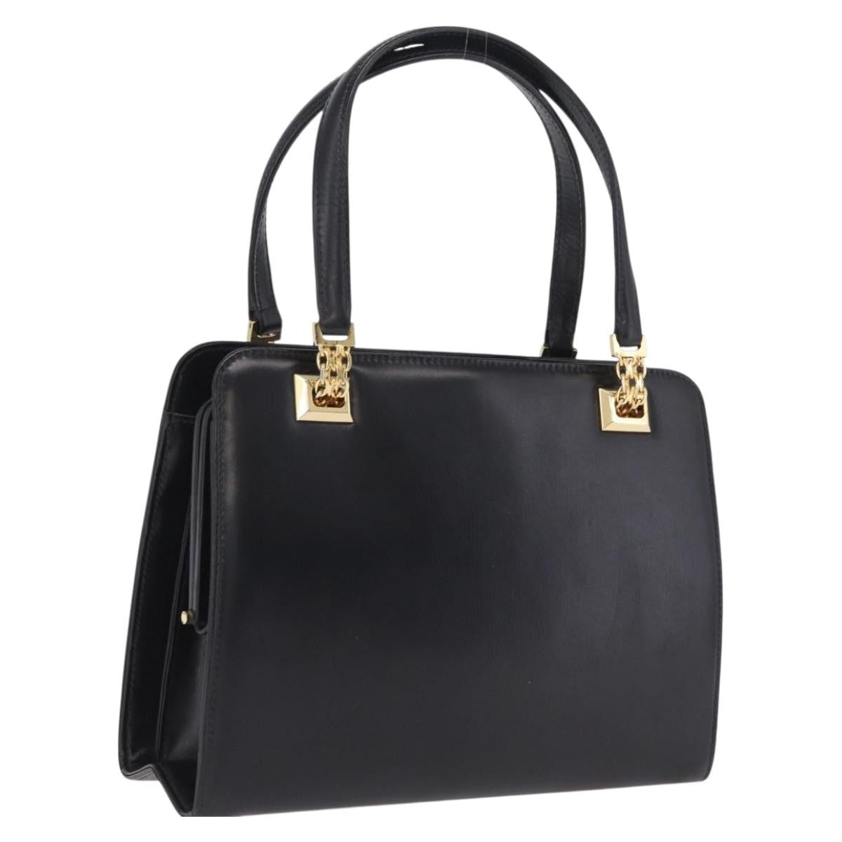 Gucci Vintage Leather Black Leather Tote Bag Bag (Pre-Owned)